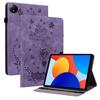 For Xiaomi Redmi Pad SE 4G 8.7 inch Case Card Holder Anti-Scratch Leather Cover Rose Flower Imprint