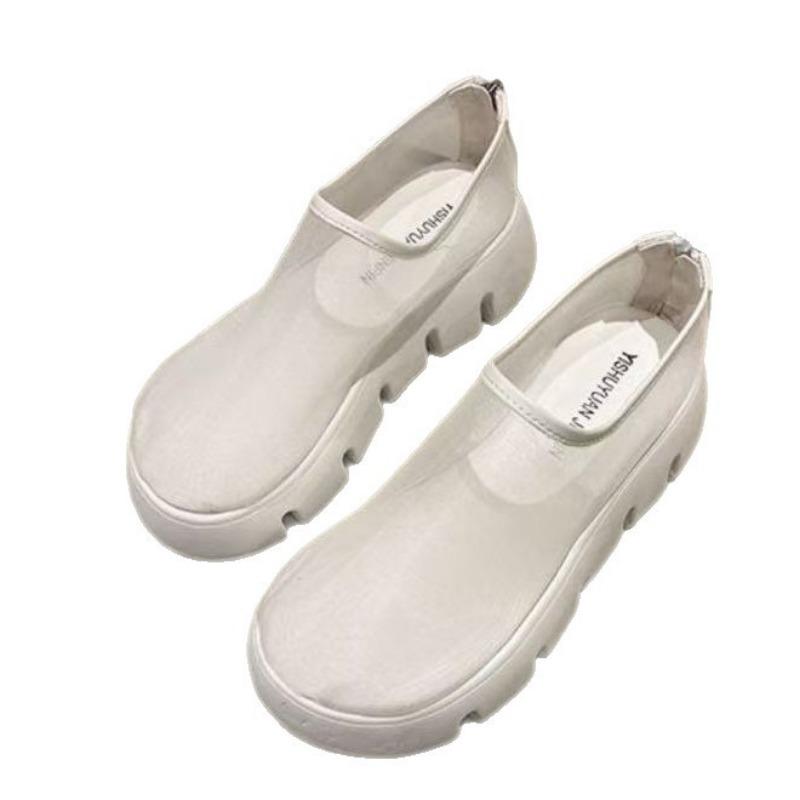 New piano sole heightened non-slip muffin mesh yarn breathable single shoes women summer one-pedal sandals women