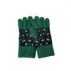 Driving Keep Warm Simple Leopard Windproof Female Gloves Velvet Thick Mittens  Gloves