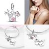 Anniversary Luggage Airplane Passport Three-Piece Set Copper Charms Fit Original Bracelet Jewelry Making For Women Gift