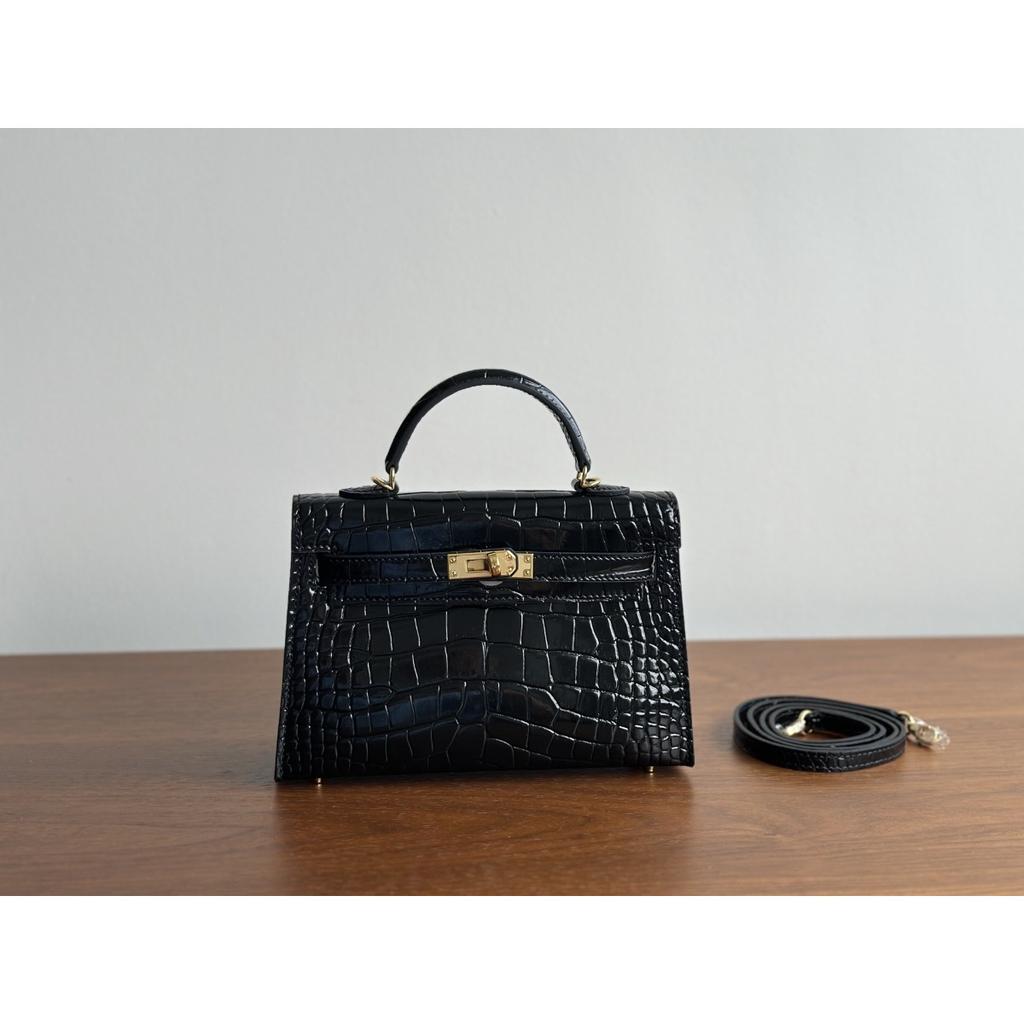 Kazilan 21cm Kelli Crocodile Pattern Handbag Bag Women's Fashion Versatile Mini Shoulder Messenger Women's Bag