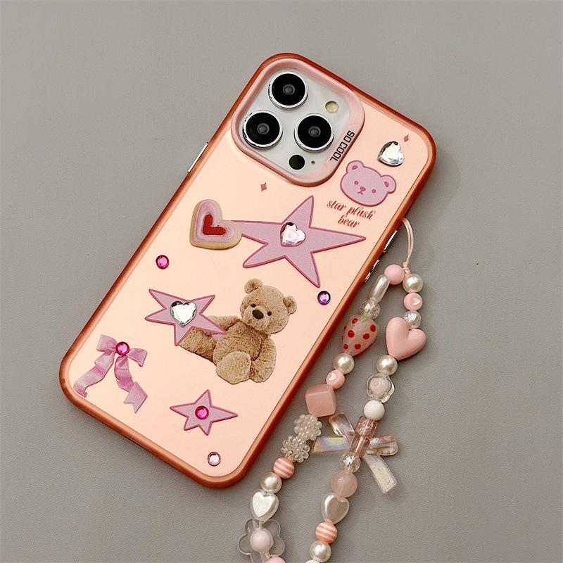 Zhitai iPhone 15/14 Pro Max Frosted Laser Case with Bracelet, Compatible with 12/13/16 Series