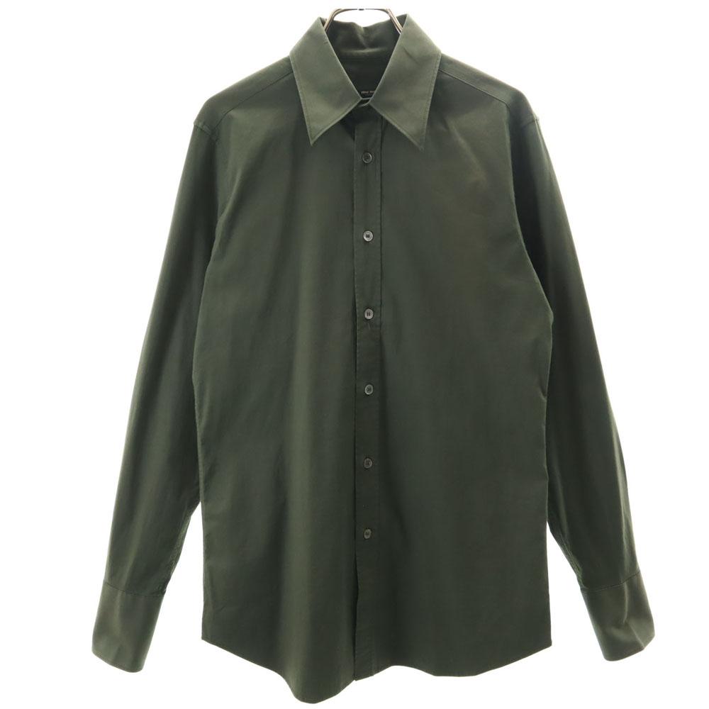 MIUMIU Made In Italy Long Sleeve Button Down Shirt 38/15 Khaki Men's Used