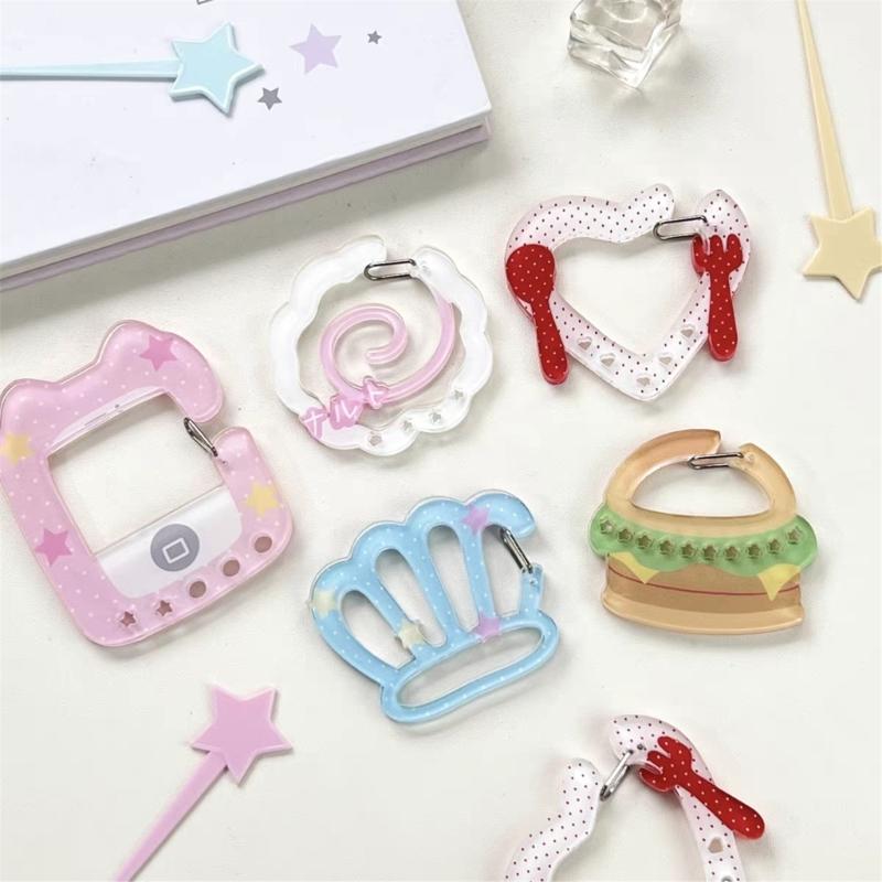 Carabiner Clip for Keys and Small Items Acrylic Pendant for Backpack Handbook Decoration Ita Bag Buckle Accessory
