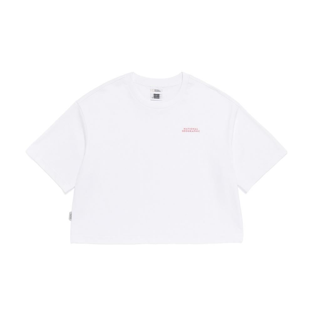 NATIONALGEOGRAPHIC N262Wts060 Women'S Ratel Regen Oversized Crop Short Sleeve T-Shirt White