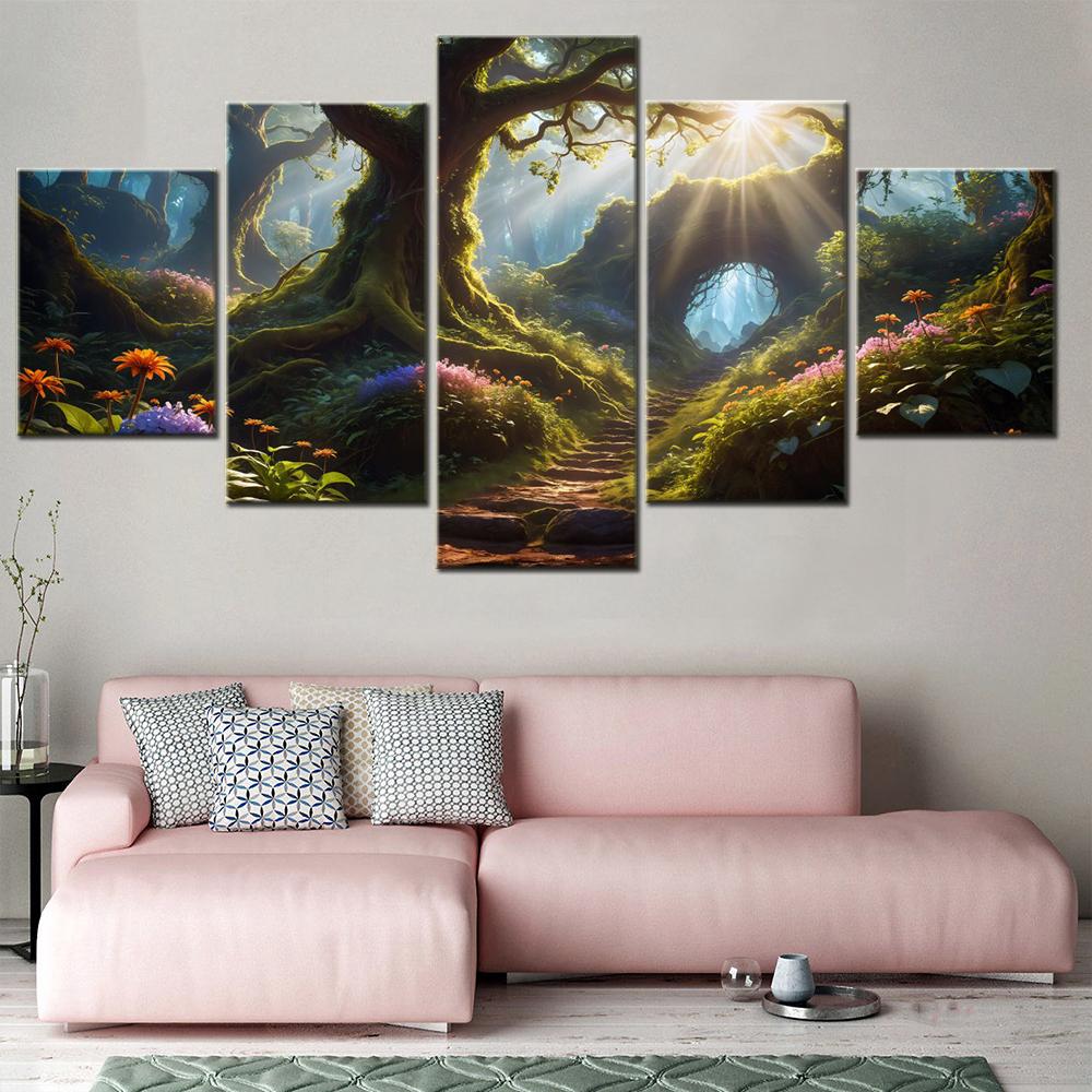 Landscape Canvas Wall Art Landscape Poster Painting Nature Starry Sky Wallpaper Print Home Decorative Interior Artwork No Frame