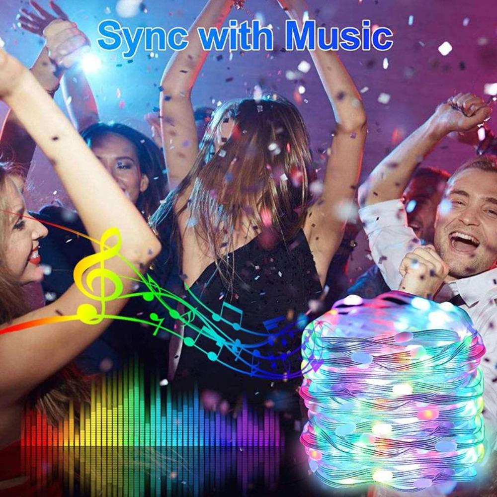 Christmas Tree Decoration Light Customized Smart Bluetooth LED Personalized String Lights App Remote Control LED String Lights