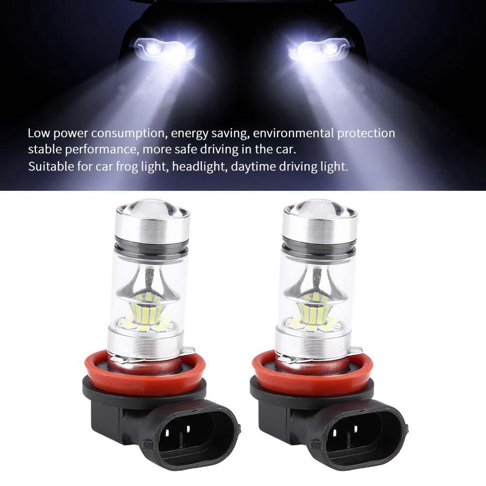 2x H8 H9 H11 6000K Super White 100W LED Headlight Bulbs Kit Fog Car Driving Light