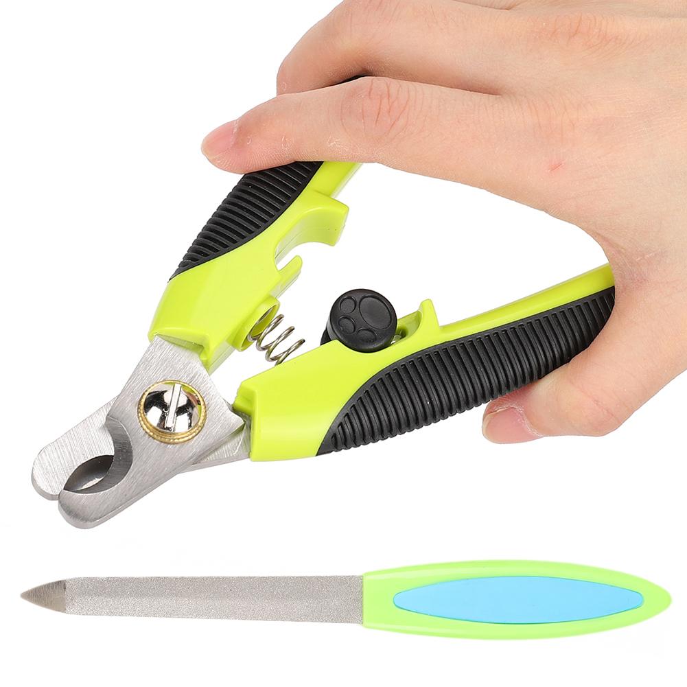 Tiernagelschere Schneider Schleifmesser Schneidset Rutschfester Griff für Katzen Hunde(K109 Wellengriff )