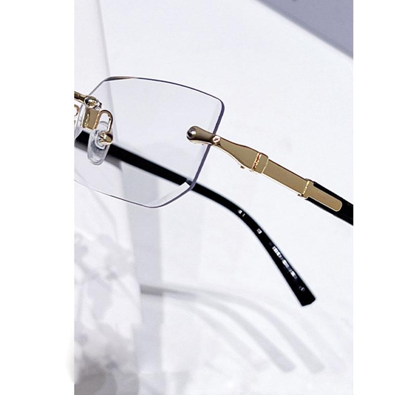 Randlose quadratische Metallbrille Mode Beliebte kleine rechteckige Brille für Damen Herren