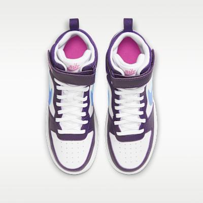 Nike Court Borough Mid 2 White Eggplant Royal Pulse (GS)