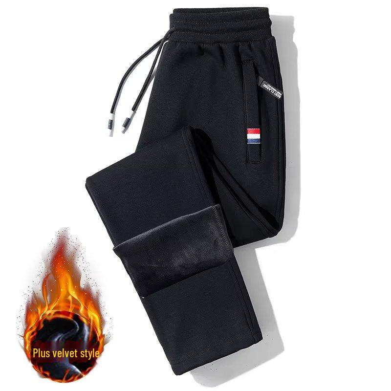 

Мужские повседневные эластичные брюки: Модные свободные спортивные брюки из бархата на весну, осень и зиму 2024 года 4XL