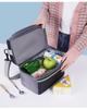 Double-Layer Insulated Lunch Bag - Solid Color, Crossbody Handbag, Portable Lunch Box