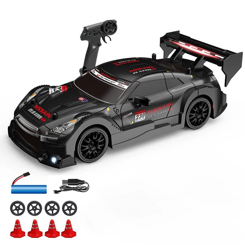 1/24 High Speed RC Drift Vehicle Cars Mustang 4WD Remote Control Racing Car Gifts Competition Race Car Boys Toy Replaceable Tire
