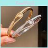Minimalist Zircon Drop Bangle Bracelet For Women With Gold Plated Copper Jewelry