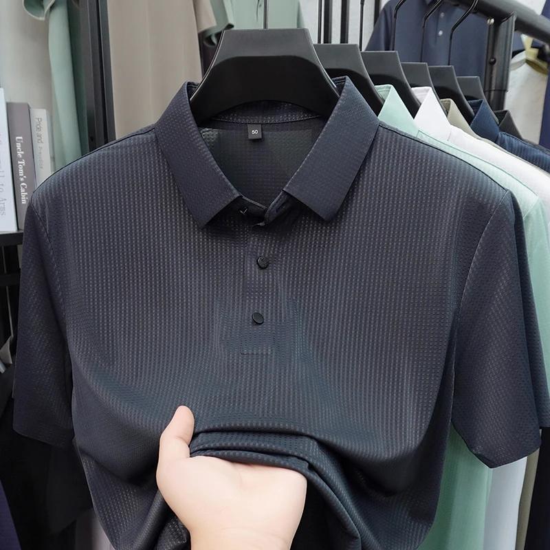 2026 New Men's Honeycomb Mesh Polo Shirt Wrinkle Resistant Quick Dry Fabric Short Sleeve For Office