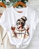 DRAMATIC 1pc Women' S Fashion Print Round Neck Short Sleeve T Shirt Casual and Comfortable for Daily Wear Trendy Print Combine