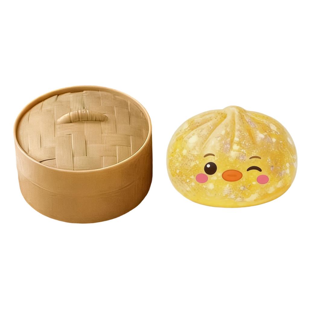 Squishy Stress Relief Dumpling Toy with Steamer Basket 6 5cm Soft Squeeze Sensory Toy Slow Rising Fidget Toy for Stress and Anxiety Relief