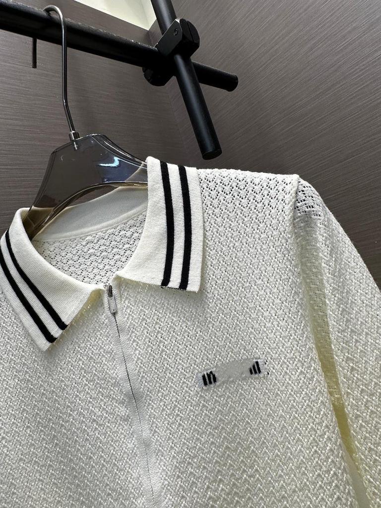 Miu Style Trendy High-Quality Jacquard Letter Stripe Zipper Cardigan for Autumn and Winter