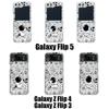 2pcs Astronaut Pattern Folding Shell For Samsung Galaxy Z Flip6 Flip5 Flip4 Flip3 Planet Clear Shockproof Slim Phone Case Cover