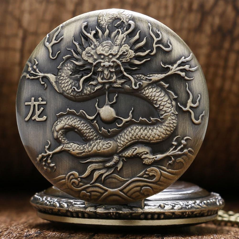 Pendant Animal Zodiac Pocket Watch Vintage Charm Unisex Fashion Quartz Pocket Watch Necklace