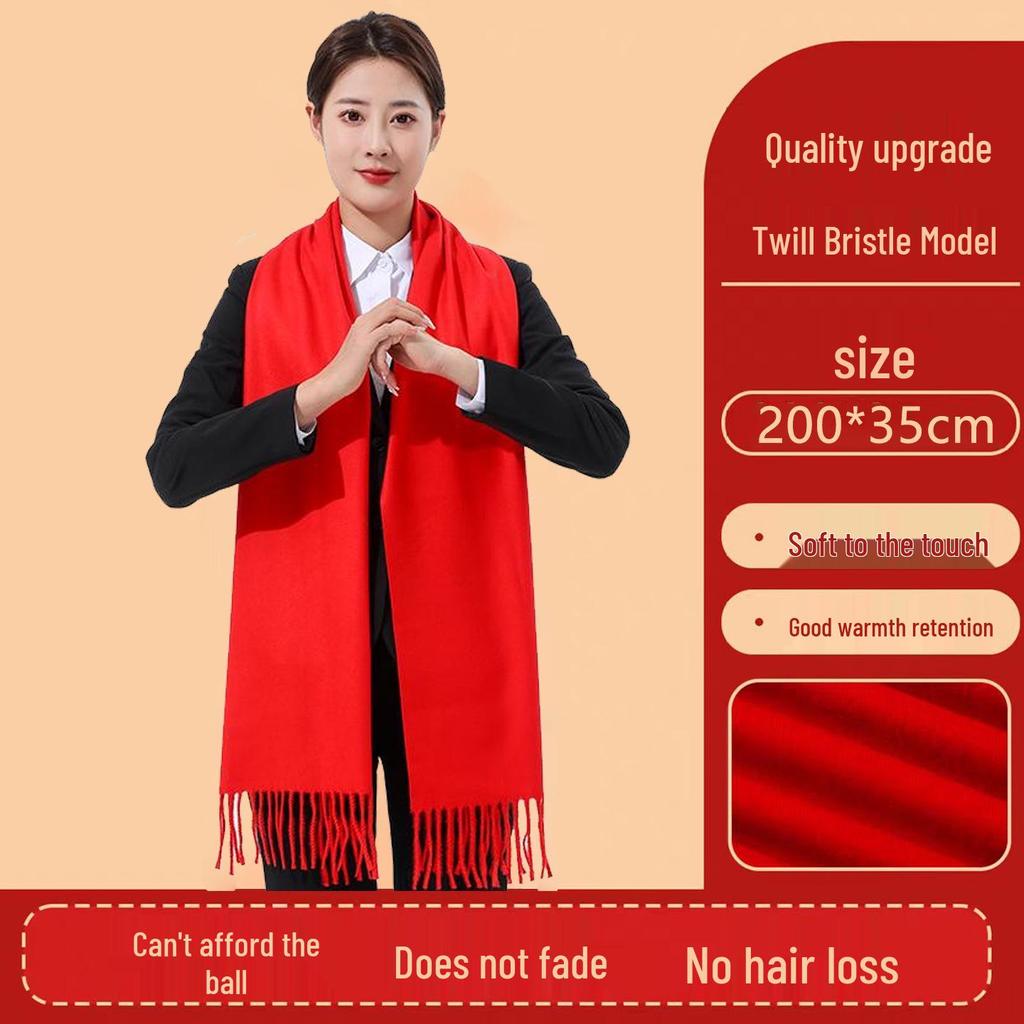 Custom Embroidered Red Scarf for Annual Meetings, Corporate Openings, and Celebrations