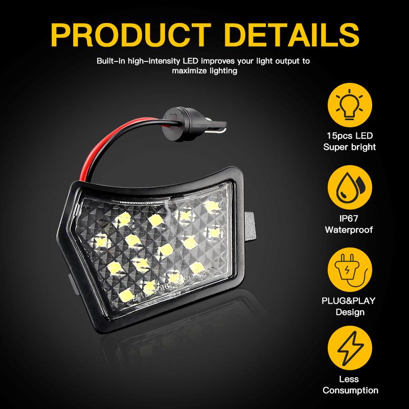 2pcs LED Puddle Light Under Side Mirror Lamp for Jaguar XJ XF XK/XKR XE for Volvo V40 V50 C30 C70 S40 S60 S80 V50 V70 XC70 XC90