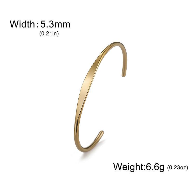 Minimalist Open Cuff Bracelet For Women Adjustable Titanium Steel Bangle Elegant Simple Versatile Jewelry Gift