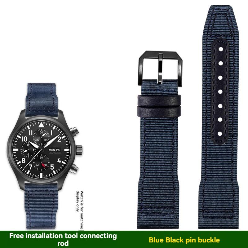 Voor IWC pilot Mark XVIII Spitfire Portugal serie outdoor sporten nylon canvas horlogeband voor heren 20 21 22MM