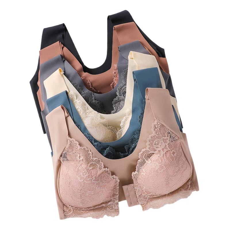 Γυναικείο Δαντελένιο Σουτιέν Μεγάλη Κούπα Μπροστινό Κούμπωμα Εσώρουχα Αθλητικά Τοπ Αμάνικα Χωρίς Ραφές M-2XL Ευρωπαϊκό Μέγεθος