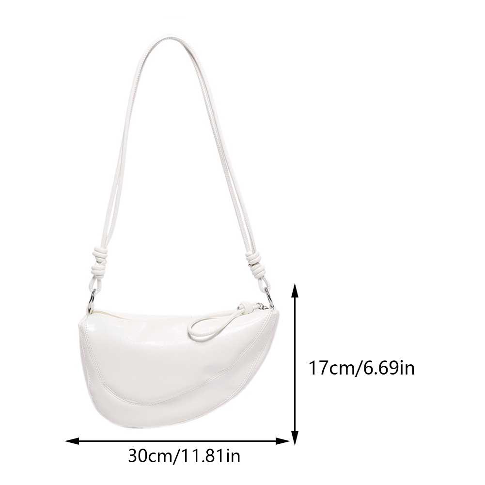 Designer Crescent Bag PU Leather Trendy Crossbody Bag Solid Color Fashion Hobo Bag Shoulder Purse