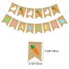 Easter Banner Rustic Burlap Rabbit Carrot Garland Felt Bunny Colorful Egg Bunting Easter Party Decorations Spring Home Ornament