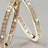 Schillernde Damen-Creolen mit Strass-Intarsien, großer Kreis, Party- und Bankett-Schmuck