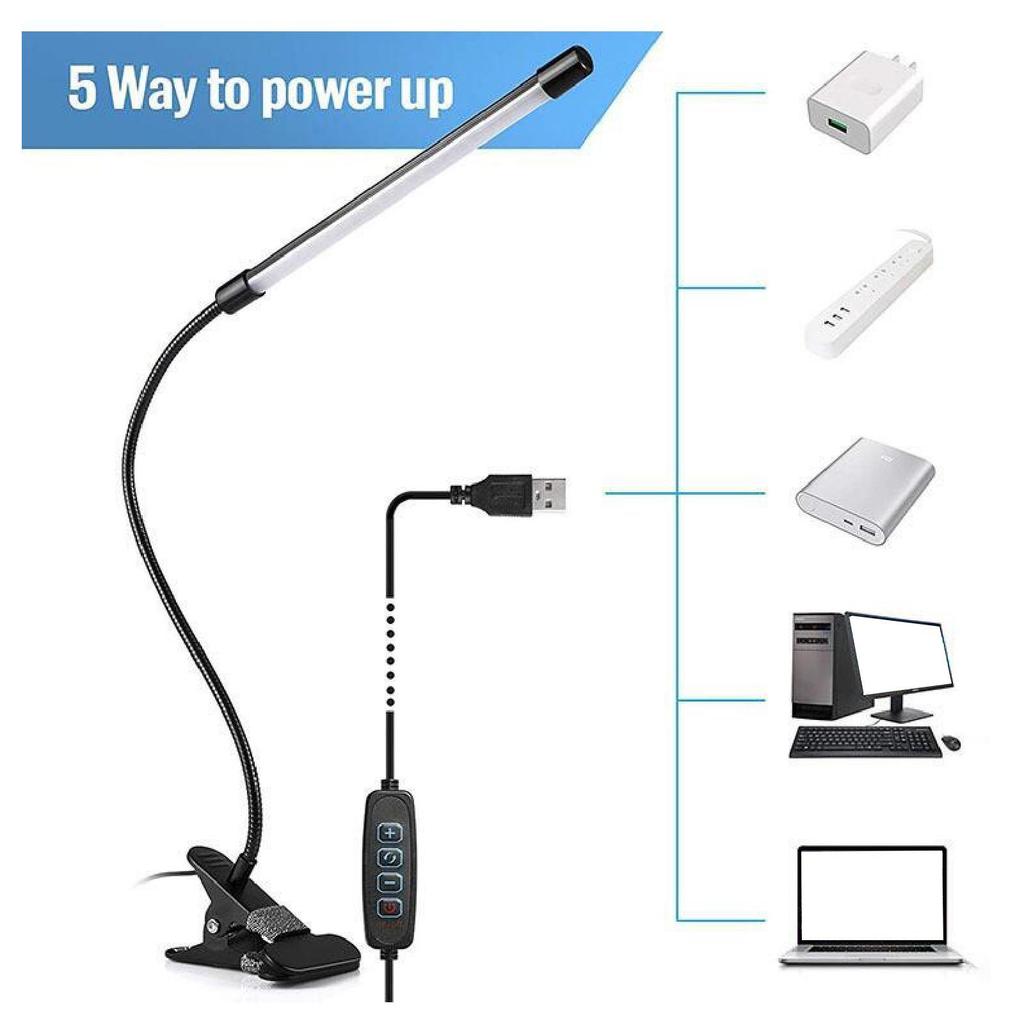 Clip on Book Lights Portable 5W Modern 360° Gooseneck Sewing Light Study Desk Lamps for Readers