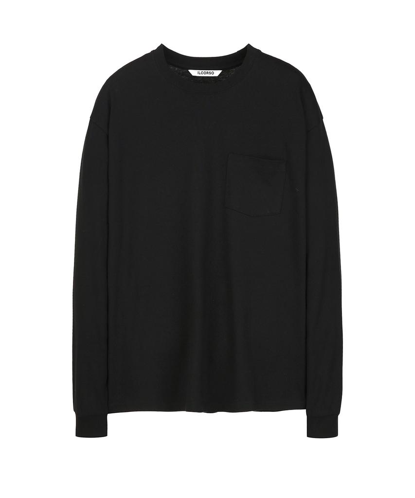 IL CORSO Us Pure Cotton Pocket Long Sleeve T-Shirt Black