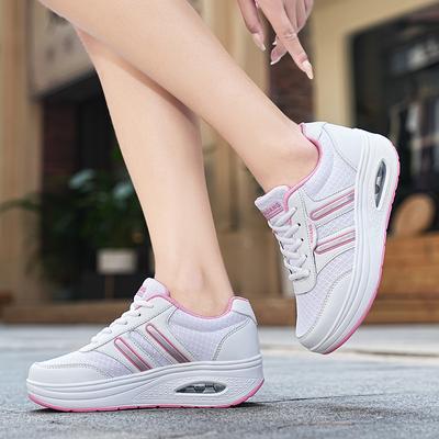 Sommer Damenschuhe Dicke Unterseite Mesh Elevator Sneaker Leichte Freizeitschuhe für Touristen