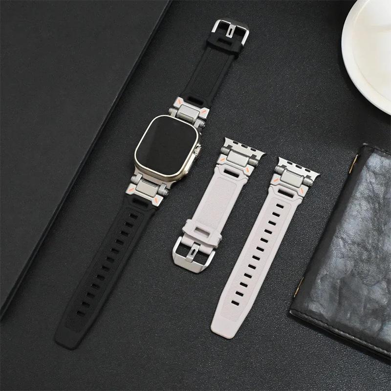 Compatible Silicone Explorer Band for Apple Watch Series 8, 9, and Ultra Models