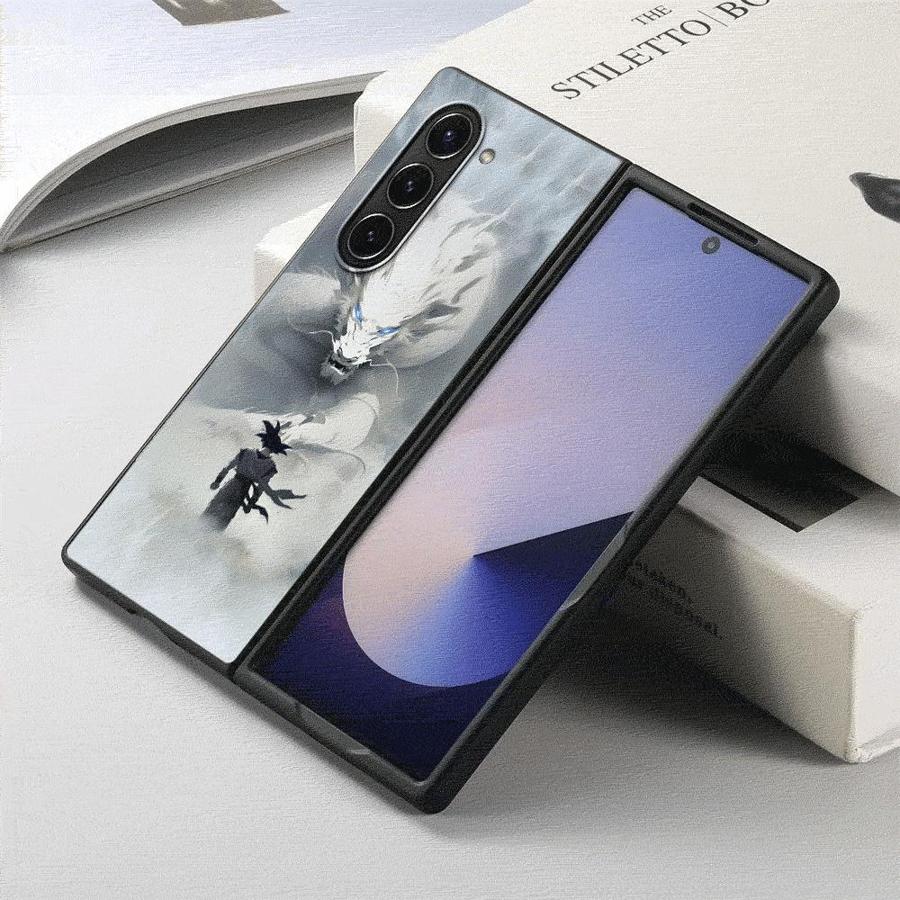 Case for Samsung Galaxy ZFold6 ZFold3 ZFold4 Z Fold 7 6 5 4 3 ZFold5 ZFold7 Back Phone Cover Dragon Ball Draw Goku
