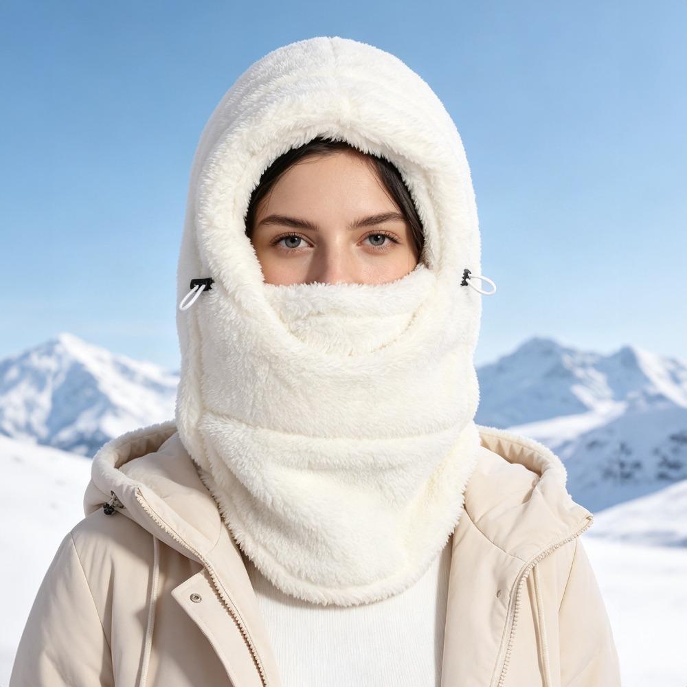 Solid Color Full Face Mask Hat Windproof Winter Hood Hat Unisex Balaclava Hat Men Women