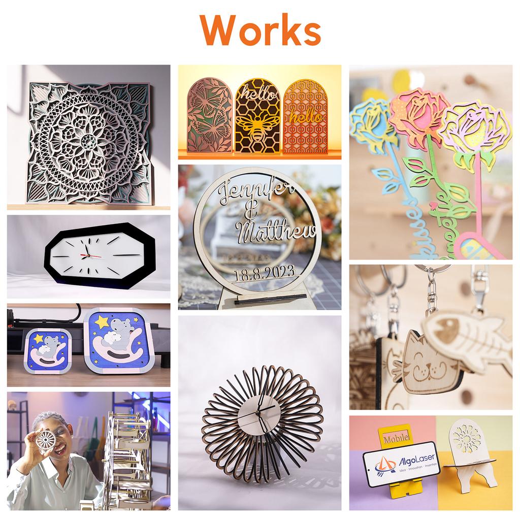 Algolaser 10PCS 30*30cm Plywood Plates 11.8in*11.8in Basswood Sheets Square Unfinished Wood Board for DIY Crafts Laser