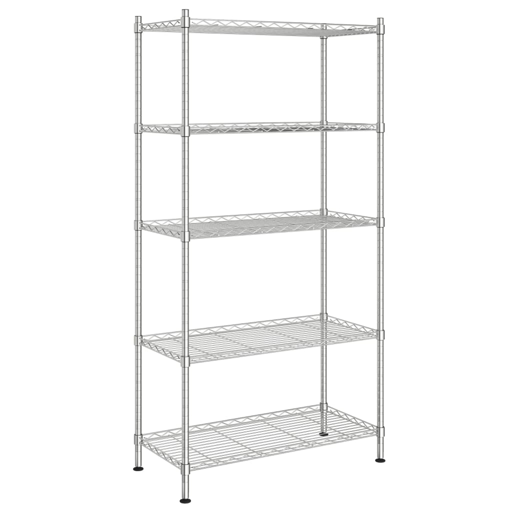 5-stöckiges Lagerregal 90 x 35 x 180 cm Chrom 250 kg Tragfähigkeit
