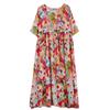 Dimanaf 2024 Plus Size Summer New Long Dress Beach Women O-Neck Floral Print Holiday Fashion Casual Loose Lady Dresses 669