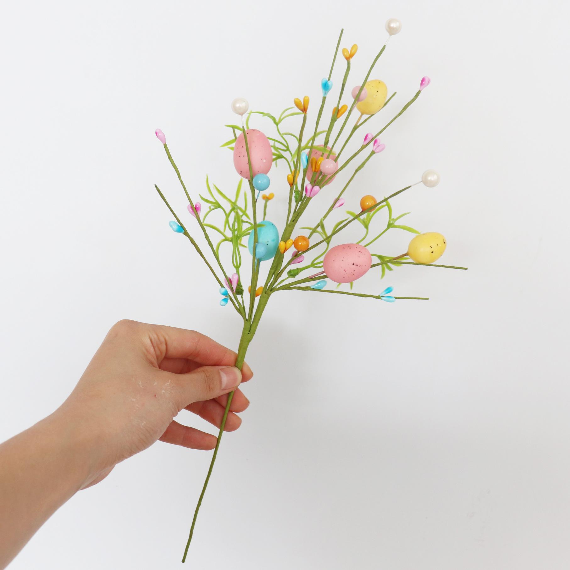 

НОВОЕ пасхальное яйцо, жемчужная ветка, цветочные ветки, разноцветные пенопластовые яйца, ветки, букеты своими руками для пасхальной вечеринки, украшение для дома, весеннее украшение