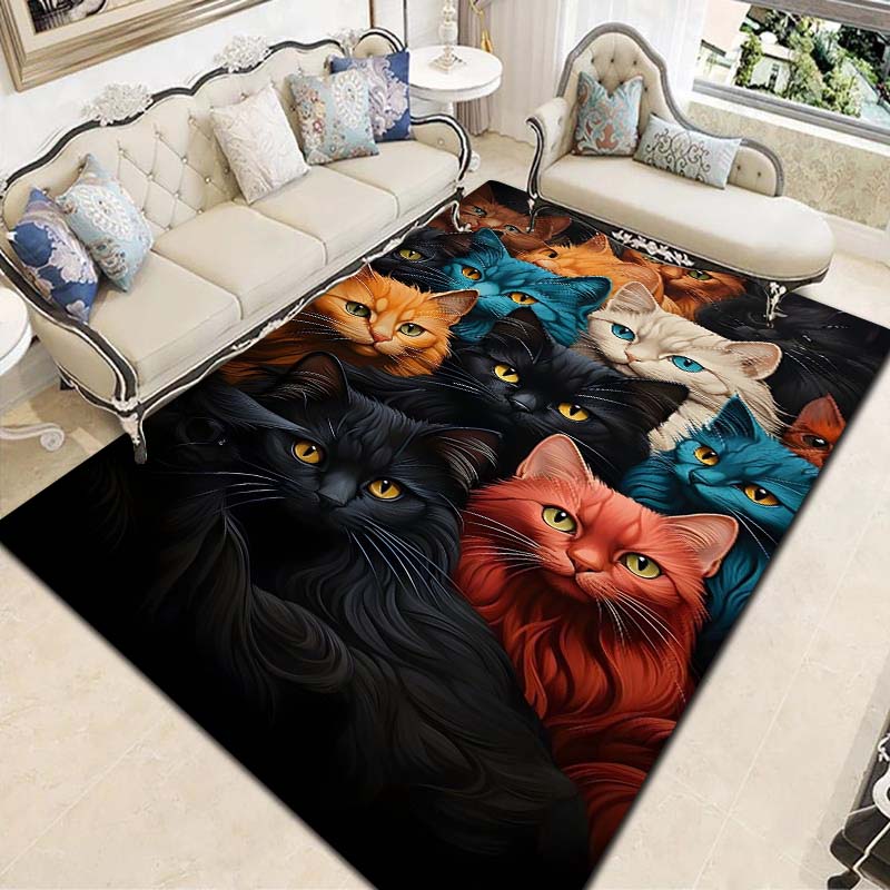 Cartoon Animal Collection Wolf Eagle Cat Dog Dragon Peacock Flannel Carpet Living Room Bedroom Decoration Anti slip Bathroom rug