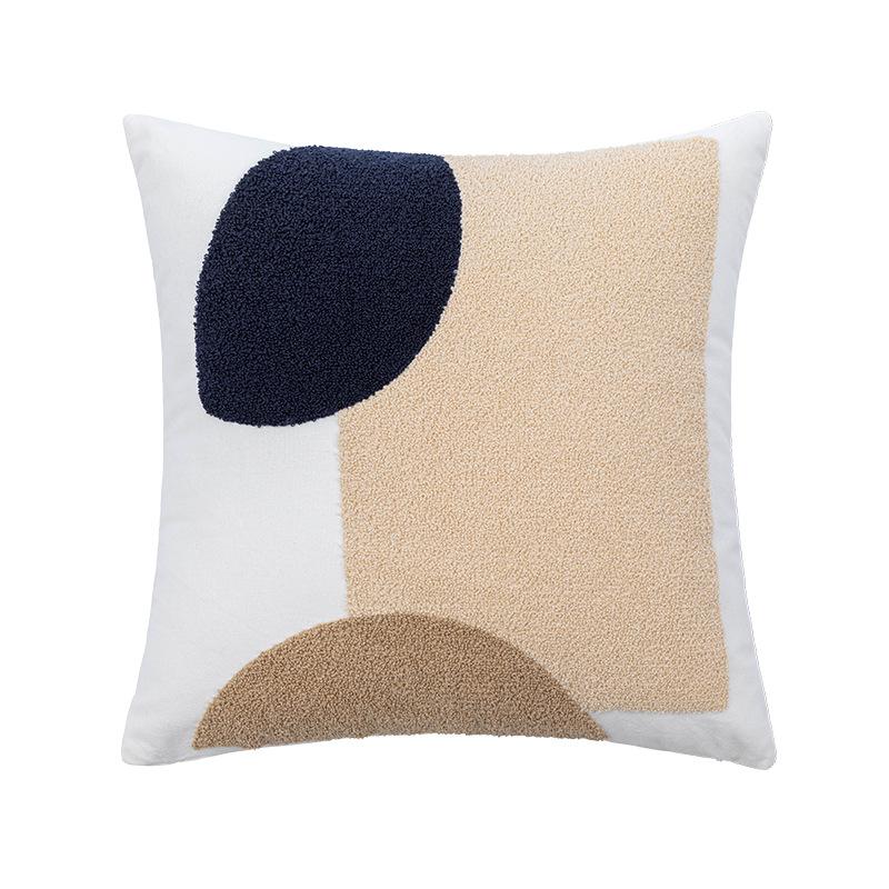 Nordic Ins-style Living Room Sofa Pillow Cushion Retro Model Room Bedside Backrest Pillow Embroidered Pillow Cover