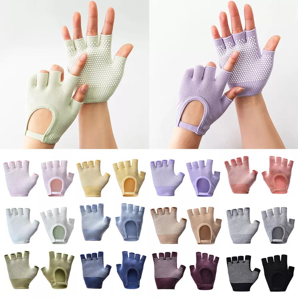 Professionelle Damen Yoga Pilates Fitness Handschuhe Handgriffe Rutschfest Baumwolle Warm Schweißfest für Fitnessstudio Übung Training