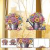 2pcs FlowerTheme 2D Flat DIY Special Shape Hanging Diamond Art Kits Diamond Painting Set Rhinestone Diamond Art Window Pendants