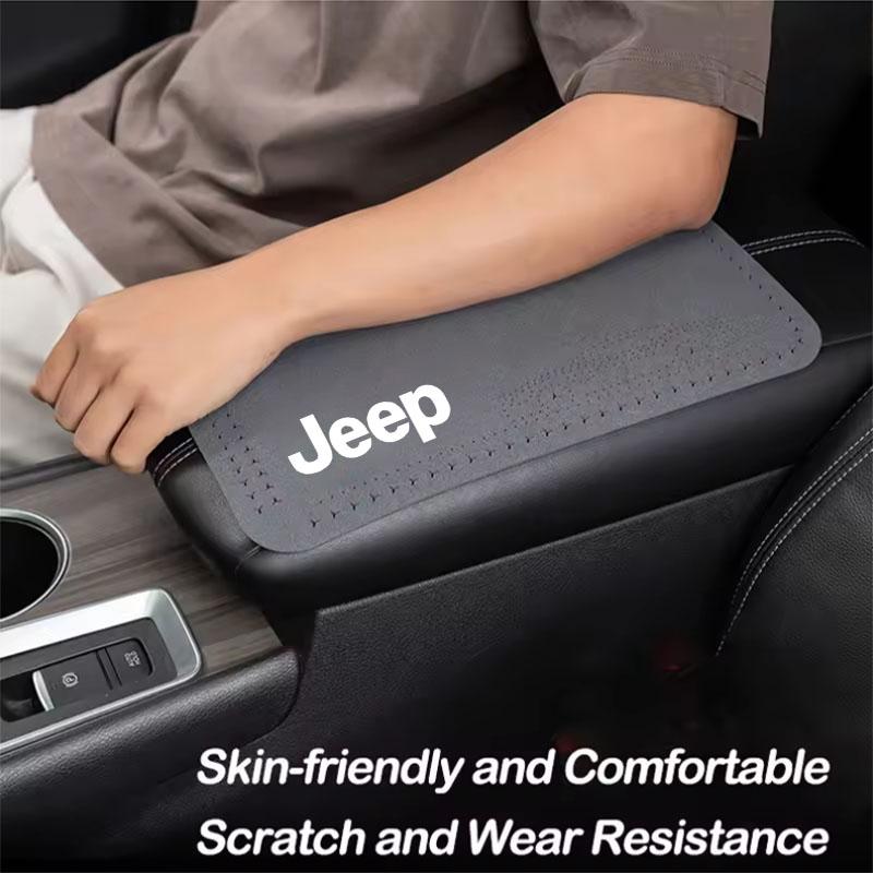 Car Armrest Box Mat Soft Case Center Console Box Pad Mat For Jeep Grand Cherokee Wrangler JK Gladiator Compass Renegade Patriot AMZ1