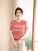 Women's Ice Silk Short Sleeve Knit T-shirt - Summer 2026, Stylish, Loose Slimming Fit, Lightweight & Fashionable for Moms