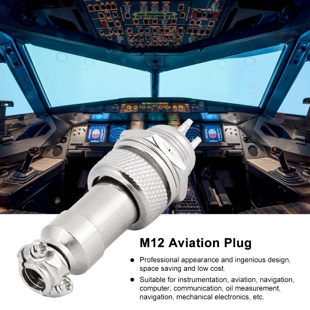 10pcs 3 Pin Aviation Plug M12 Socket Connector for Instrumentation Computer Navigation